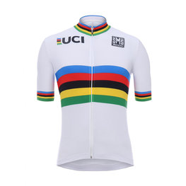 SANTINI Tricou de ciclism cu mânecă scurtă - WORLD - alb